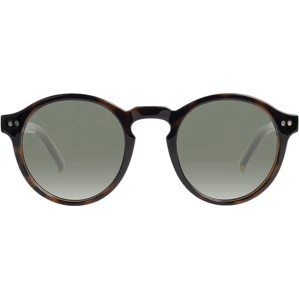 Harrison  Italian Sunglasses, Classic Round Style, Dark Tortoise
