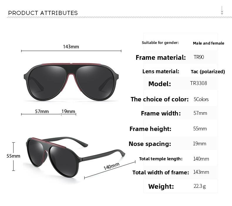 Men's Sunglasses Outdoor Cycling Sunglasses 3308 Fashionable Large Frame Sunglasses