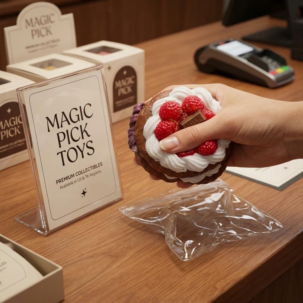 Final Sale | Chocolate Raspberry Tart Squishy |  Food-Grade Silicone Slow-Rising Rebound Squishy Fidget Toys for Stress Relief - Soft Squeeze Toys with Thick Creamy Slime Texture, Handmade Non-Toxic Sensory Toys