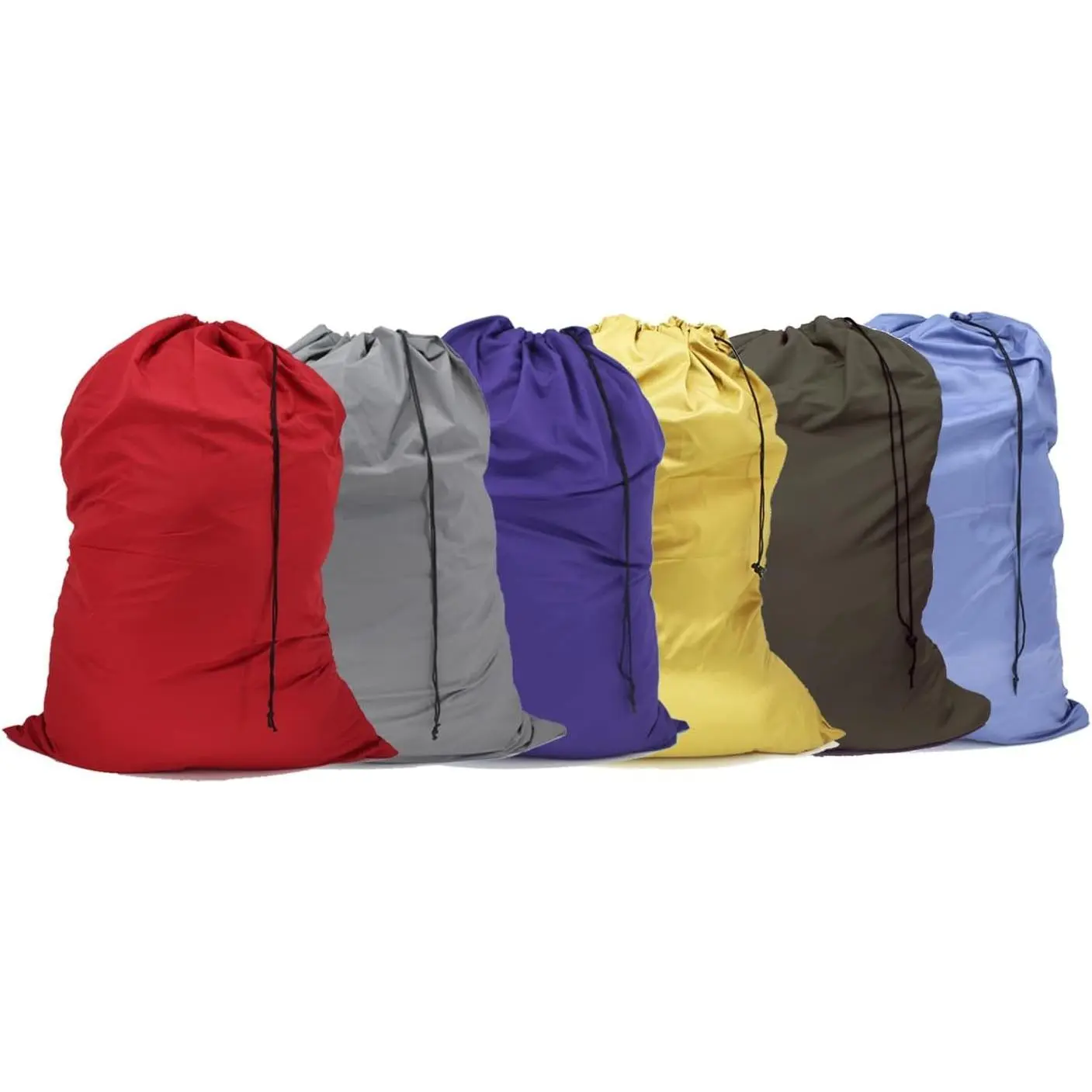 6-Pack Washable Extra Large Drawstring Laundry Bags (30"x40"), Varied Colors, Travel-Friendly, for College Dorm & Apartment Dwellers
