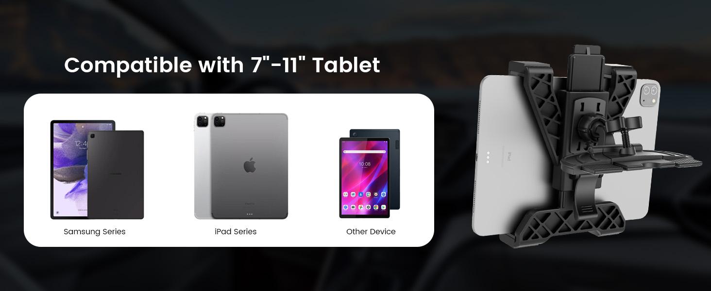 OHLPRO CD slot tablet holder for cars, universal 7-inch iPad car mount, adjustable CD player tablet holder for iPad mini, Air, Pro 11, Galaxy Tab, ideal for navigation and entertainment