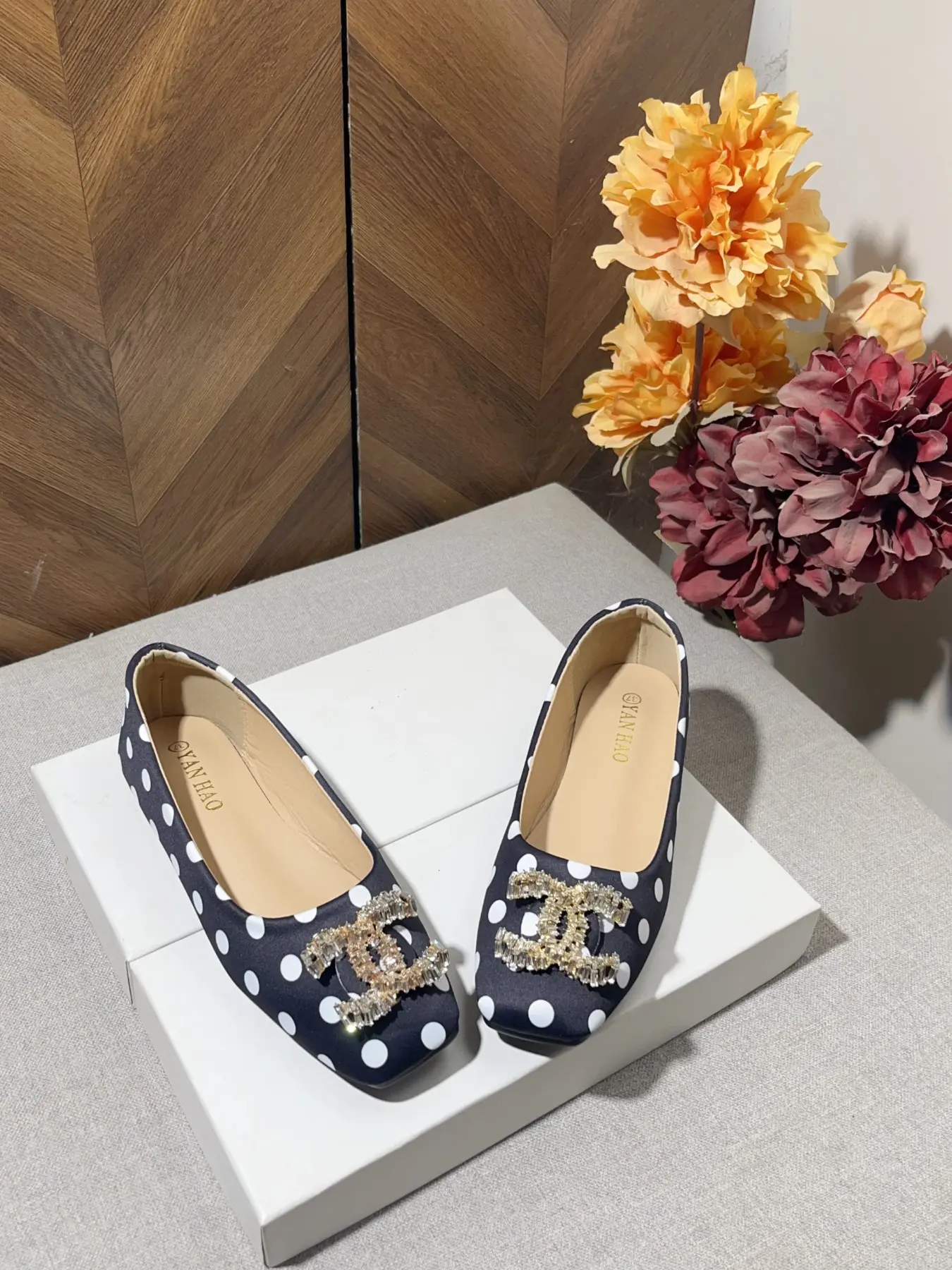 Women's Square Toe Dress Shoes, Lightweight Rhinestone Decor, Soft Textile Upper, Rubber Sole, All Seasons, Casual Style, & Options