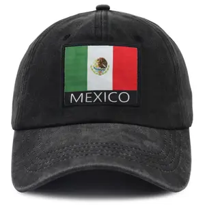 Mexican Flag Baseball Cap,Unisex Embroidered Baseball Cap Adjustable Cotton Dad Hat, Outdoor Sun Protection Streetwear Sports Hat for Men Women