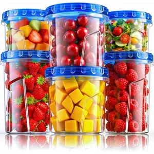 Freezer Storage Containers, [6 Pack- 33/24/17 OZ] Airtight Plastic Food Storage Containers with Twist Top Lids, Soup, Meal Prep Containers | BPA Free | Stackable | Leakproof | Microwave Safe