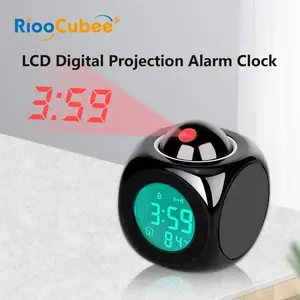 RioCubee Smart LCD Projection Electronic Alarm Clock with English Timed Announcement Xmas Birthday Gift