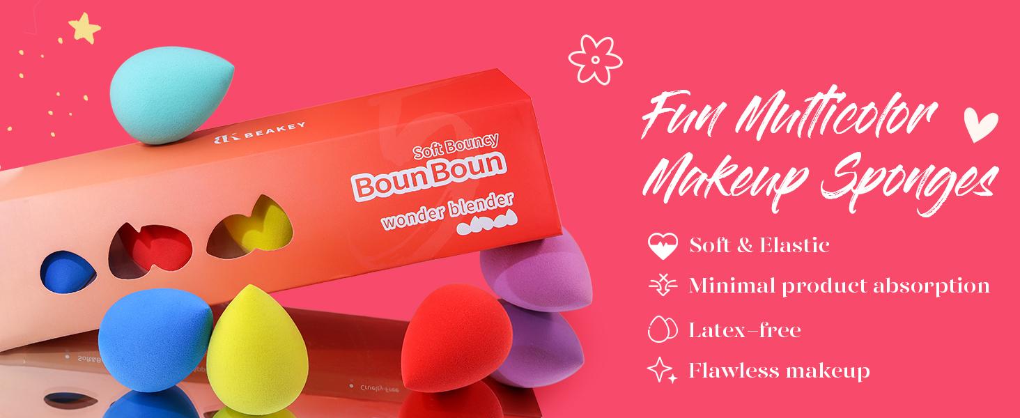 Makeup Sponge Set 5 Pack Micro Porous Low Absorption Soft Latex Free Foundation Beauty Sponges & Blenders for Powder Cream