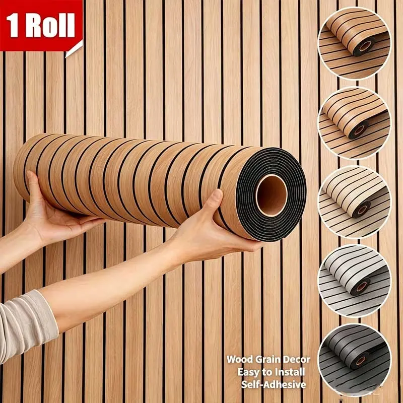 3D Wood Texture Wall Panel, Self-Adhesive Durable Backing, Ideal for Walls and Ceilings, Bedroom Headboard, Living Room TV Background Wallpaper