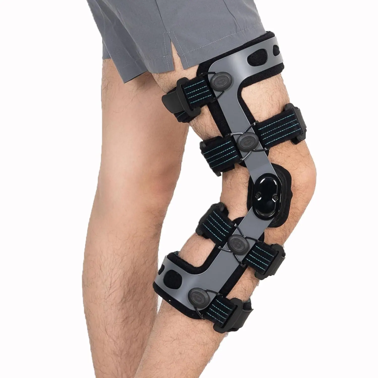 Heavy Duty Hinged ACL Knee Brace Stabilizer - Anti-Slip Knee Support with Dial-Adjustable ROM Control, Silicone, for Torn MCL/LCL/Meniscus, Post-Op Recovery & Athletic Performance (Men’s, Women’s), Knee Brace Stabilizers, Knee Supports