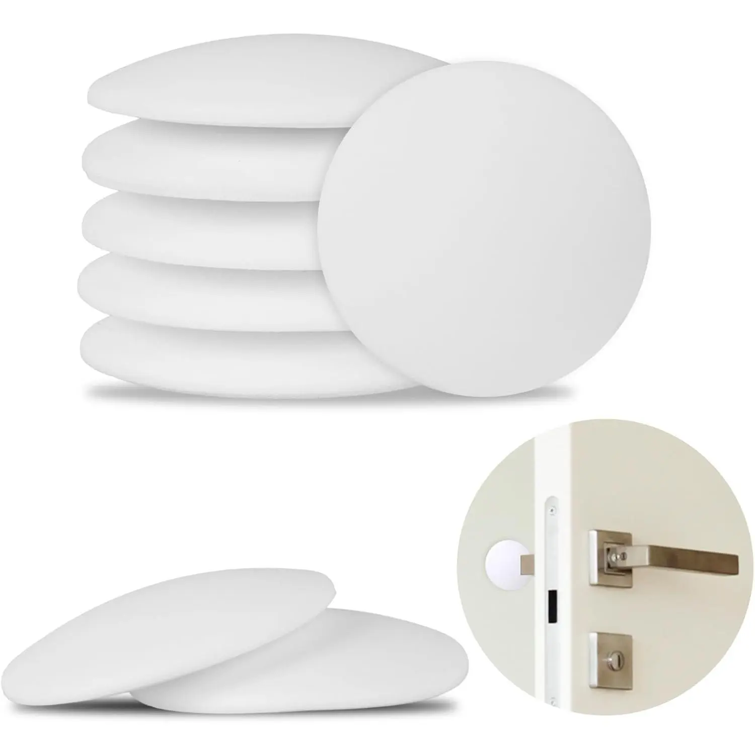 8 Pack 2" Door Stoppers for Wall, White Door Knob Wall Protectors
