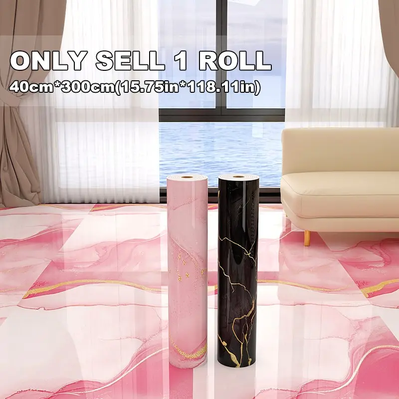 1 Roll 15.75in*118.11in Marble-Texture Self-Adhesive floor sticker, Vinyl floor panels, Peel And Stick Flooring, Waterproof Floor Sticker, DIY Decor for Home, Modern Flooring