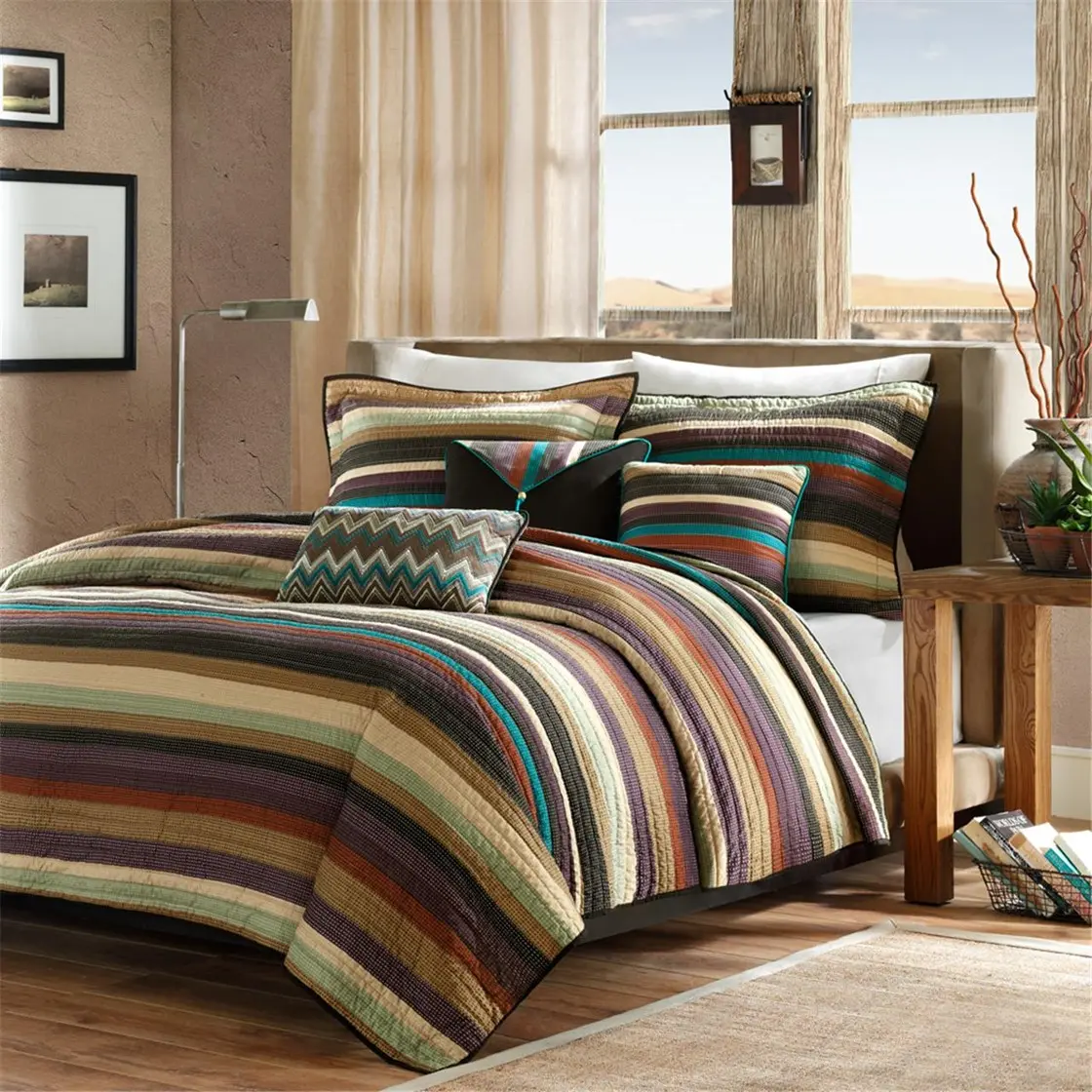 ARCH Reversible Quilt Set with Throw Pillows Multi Full/Queen Size Bedding Set Soft Lightweight Coverlet Bedspread for Bedroom Guest Room Dorm All Season Home Decor 3-Piece Set, Home Furniture and Household Product Search Terms for US Online Shopping