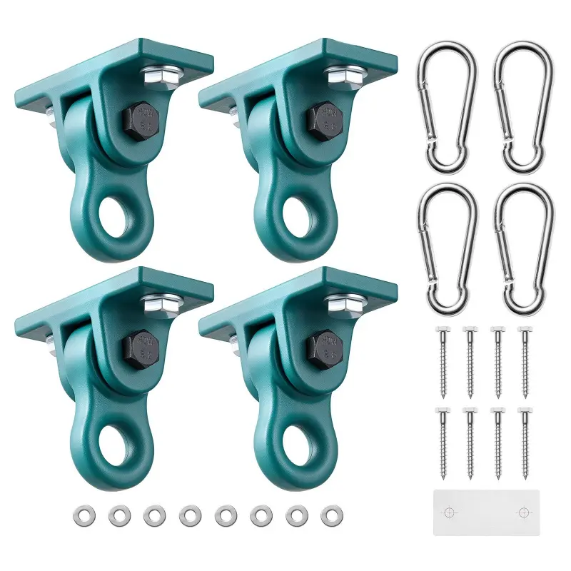 VEVOR 4-Piece Heavy-Duty Swing Hanger Set, 5000 lbs Capacity, Dual Bearings for Smooth Swinging, Aluminum Alloy Brackets with Included Screws & Bolts, for Playground Porch Indoor Outdoor Use
