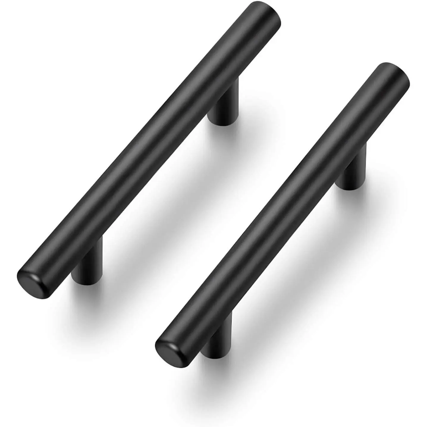 Black Cabinet Handles Round Drawer Pulls 6 Inch 5 Pack |   6"Length with 3.75" Hole Center, Stainless,, Cabinet, For Cupboards, Dressers, Cabinets
