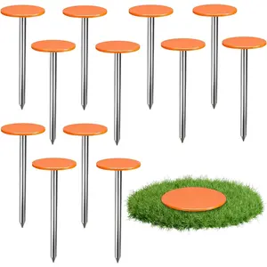 12 PCS Permanent Property Line Markers, 6x2 Inch Boundary Markers for Property Land Survey Stakes Heavy Duty Survey Pin for Septic Tank Yard Paver Ground Landscape Surveying