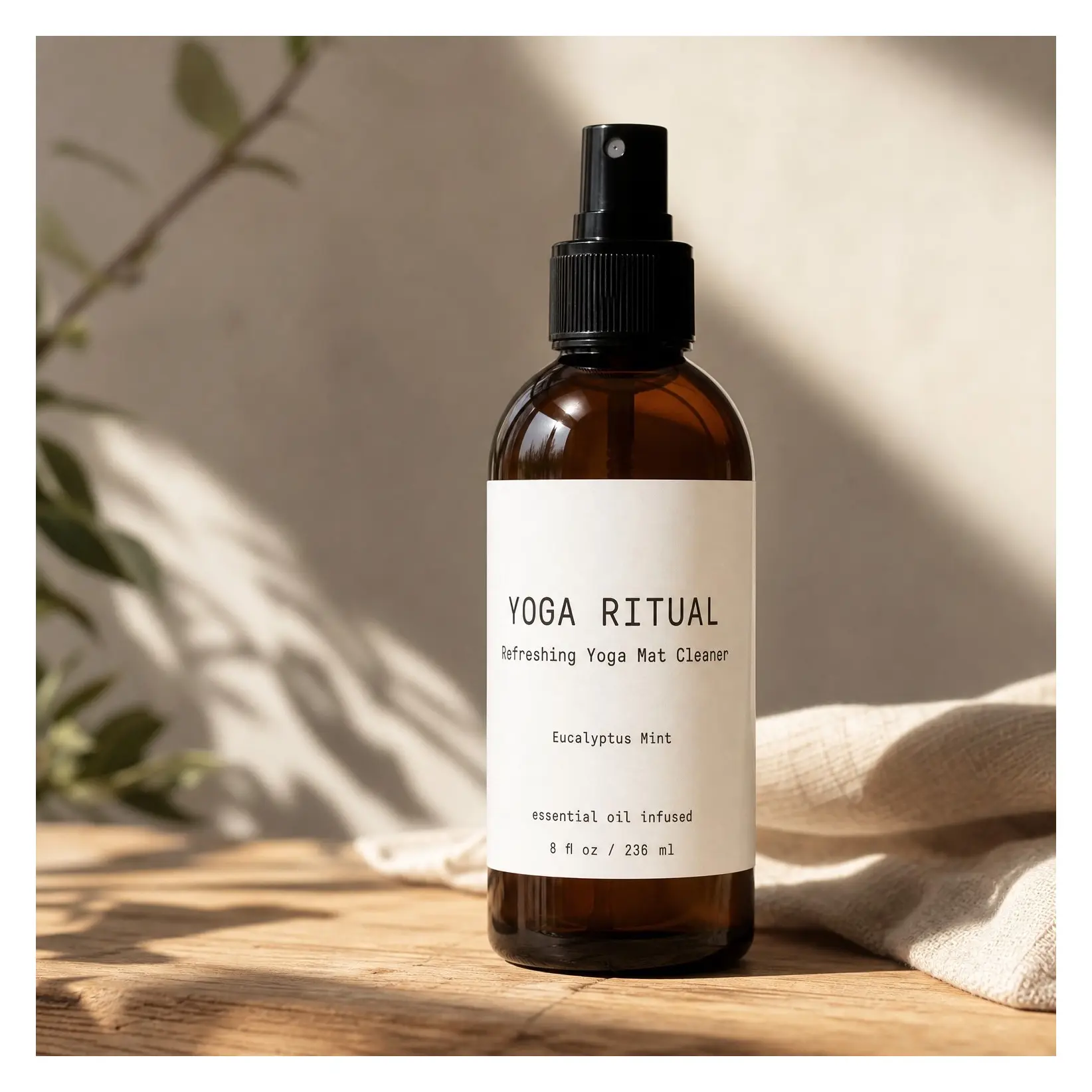 Aromatic & Refreshing Yoga Mat Cleaner Infused with Essential Oils - Eucalyptus Mint, 8 ozGift