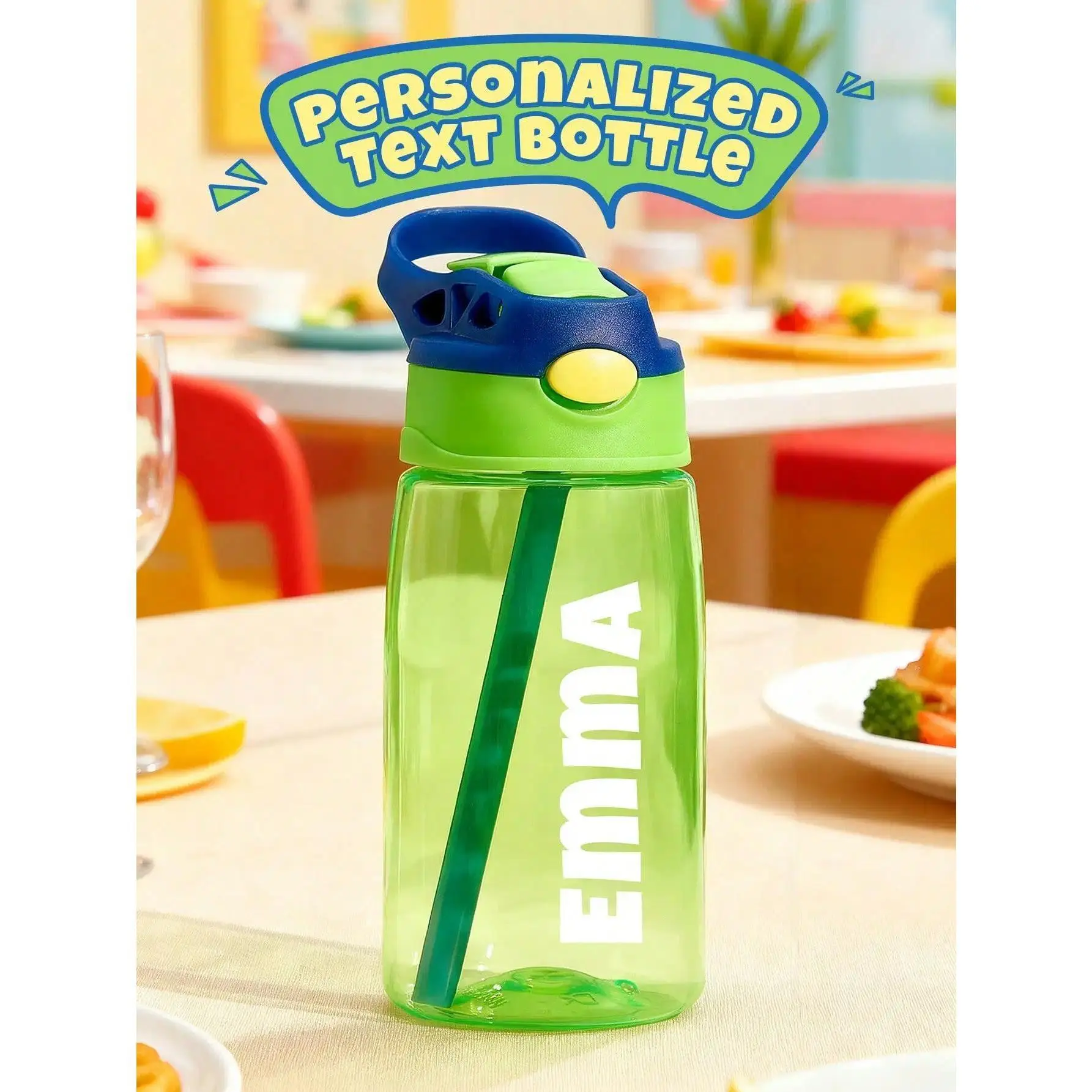Custom Water Bottle Personalized Name Cup with Straw and Lid 16oz 480ml Gift for Him Her Home Office