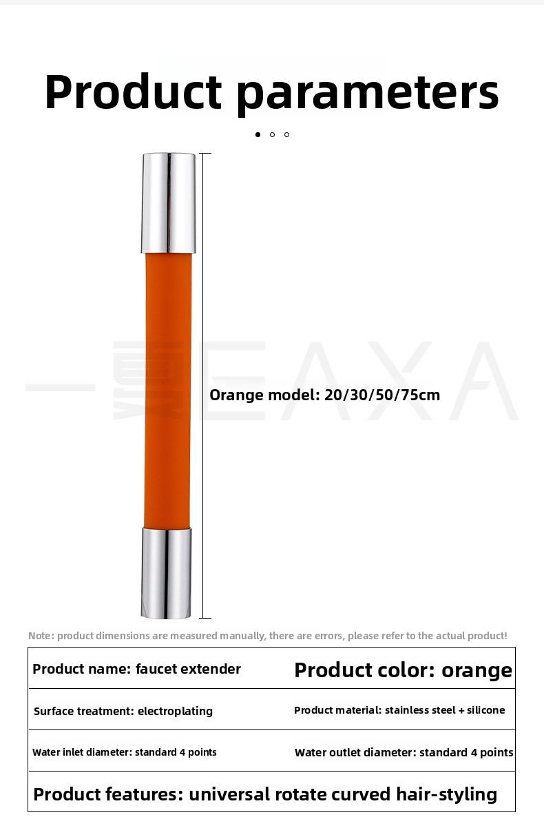 Universal Flexible Faucet Extender Tube with 360° Swivel Anti Splash Water Supply Hose Bendable Shape Holding Extension Pipe