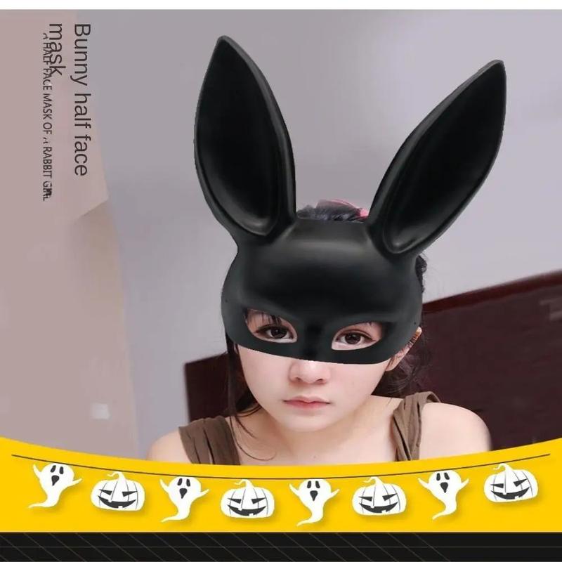 Anime Bunny Mask for Women Girls with Ears and Princess Rabbit Headband Perfect for Masquerade Parties Cosplay Costume Props 26*35cm