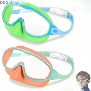 2 Pack Swim Goggles with Nose Cover, Anti-UV & Anti-Fog Design, Large View Swimming Goggles for Ages 3-15, Comfortable Pool Water Eyewear for Summer Water Activities