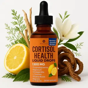cortisol Supplement Liquid Drops Hormone Balance for Women Men with Magnesium Complex,Ashwagandha,Rhodiola Rosea,L Theanine,Phosphatidylserine Supplements Mood, Focus, Sleep Support 2 FL.OZ