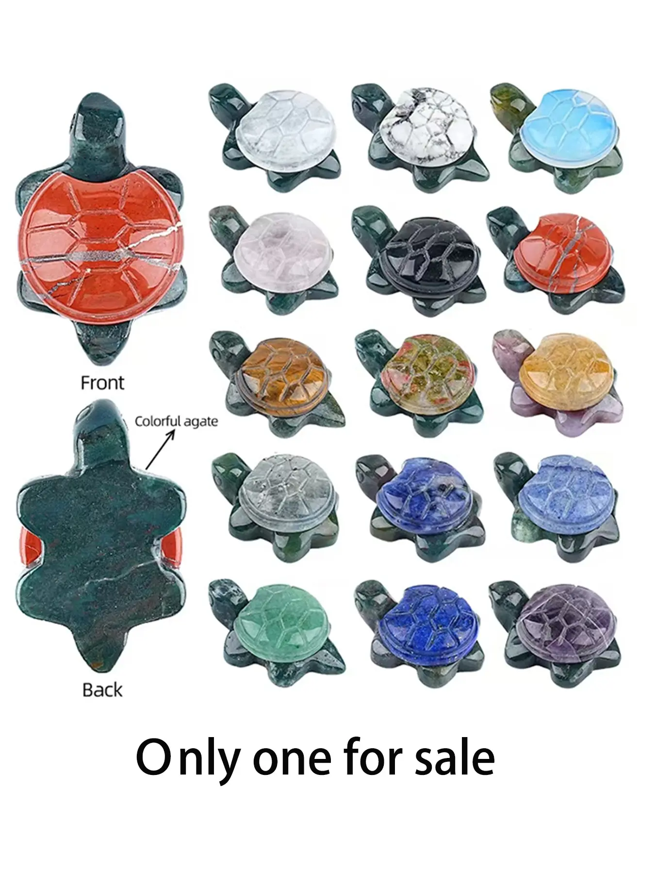 Crystal Carved Animal Turtle Miniature Microscopic Scene Decor, Yoga Meditation Crystal Accessory, Christmas Halloween Gift, Pet Lover Gift