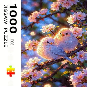 1000 Piece Bird Theme Puzzle, Large Adult Family Interactive Toy, DIY Home Decor, Holiday Scene, Durable Puzzle Gift