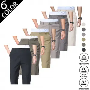 2026 Summer Thin Men Straight Chino Pants, Breathable Skin-Friendly Trousers, Wrinkle Resistant No-Iron Khaki Straight Leg, Comfort Fit Deep Pockets, Lightweight Cool Fabric, Match Shirts Leather Shoes, Office Dating Travel Daily Business Casual Bottoms