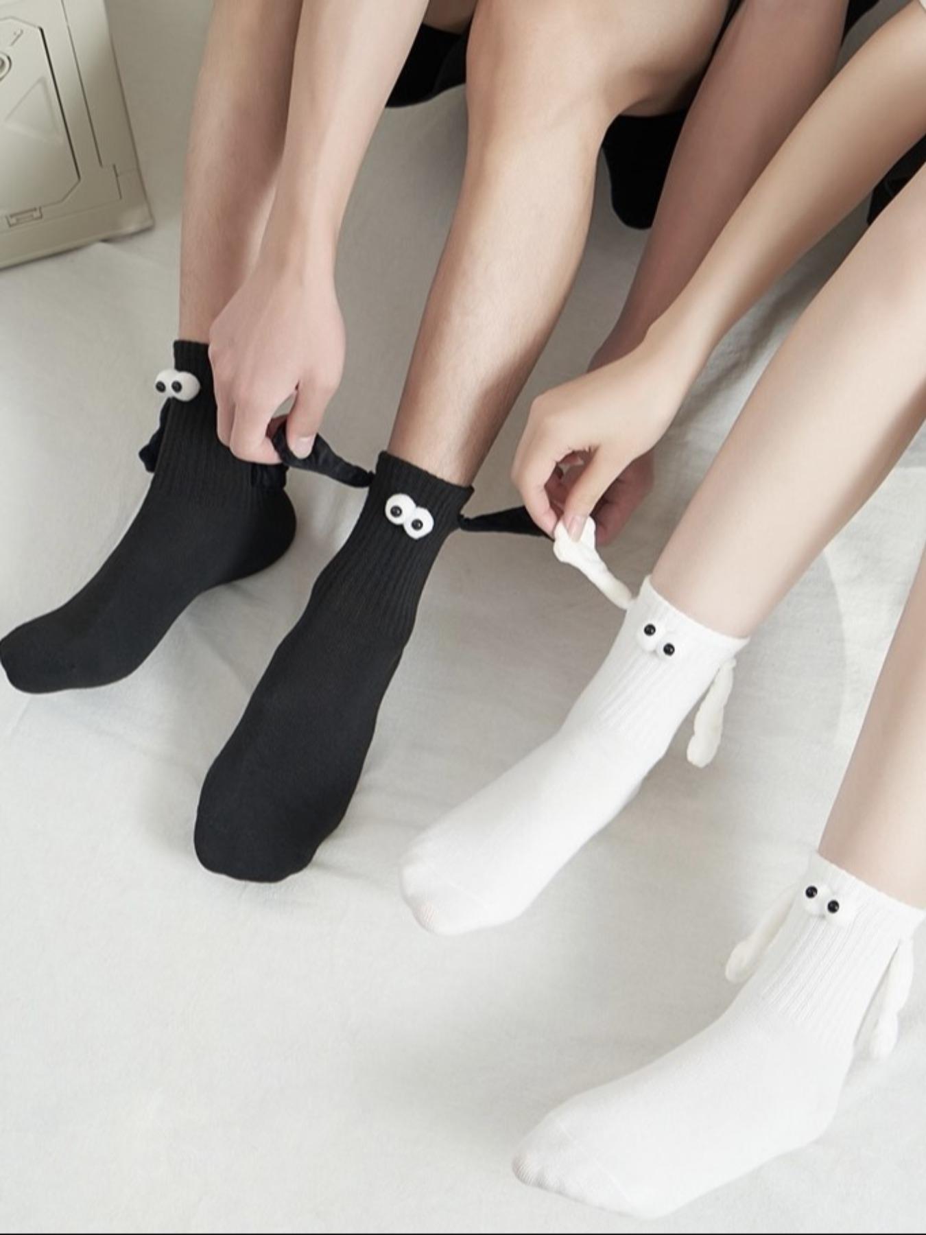 Women's Embroidery Hand Decor Crew Socks, Creative Socks with Magnetic Hand Design, Women's Socks for Daily Wear, Cheap Stocking Gifts Valentine's Day, gift