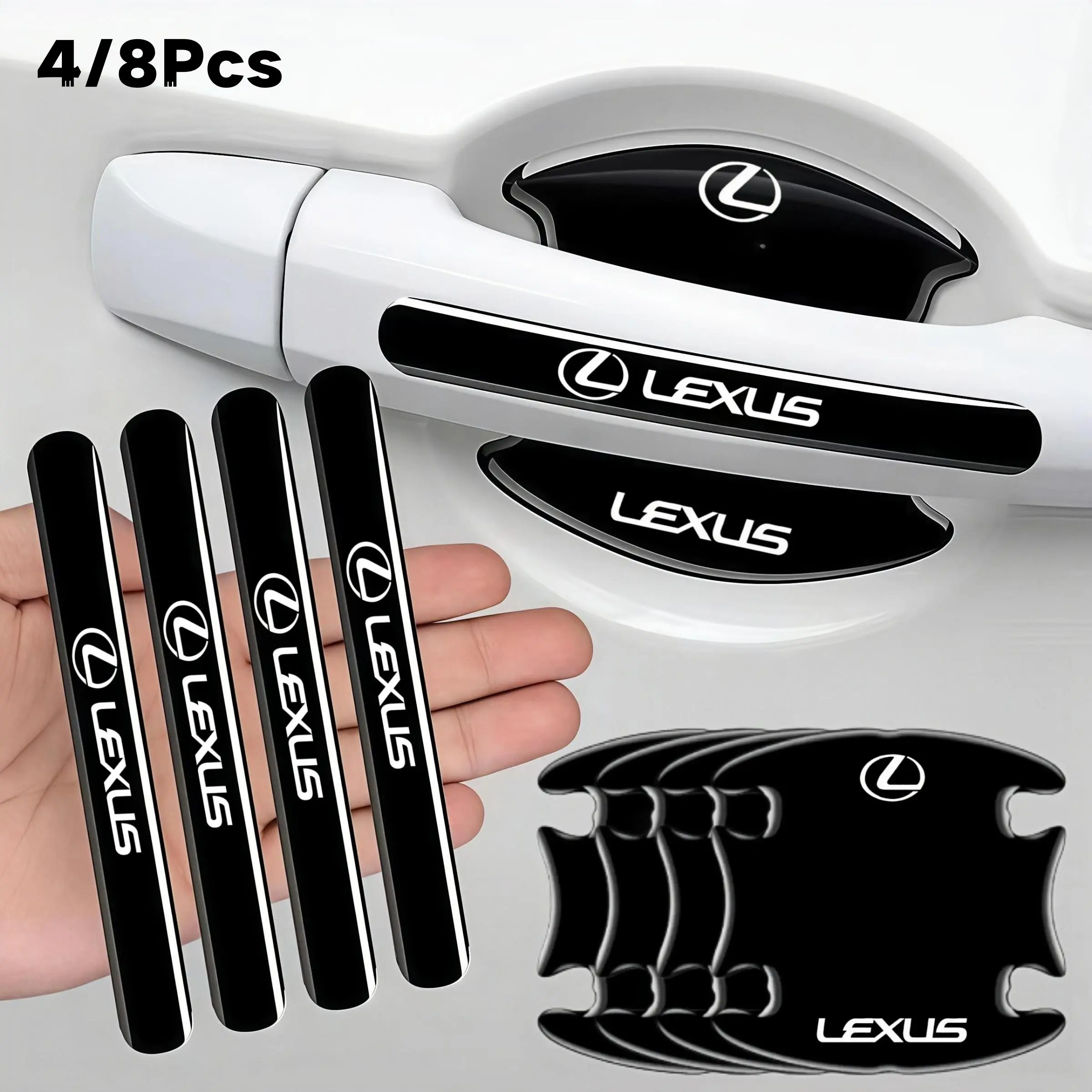 4/8 Pcs Car Door Handle Stickers, Scratch Protection for Lexus Models, Anti-Scratch Door Bowl Guards, Automotive Accessories, Automotive Decals, Automotive Vehicle Accessory, Automobile Decals