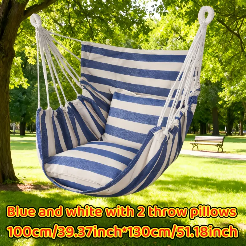 1pc Luxury Courtyard Hanging Chair with 2pcs Pillows, Outdoor Rocking Chair, Leisure Hammock Chair, Forest Garden Hanging Chair, Park Rocking Chair, Corridor Swing Chair, Multiple Models Available