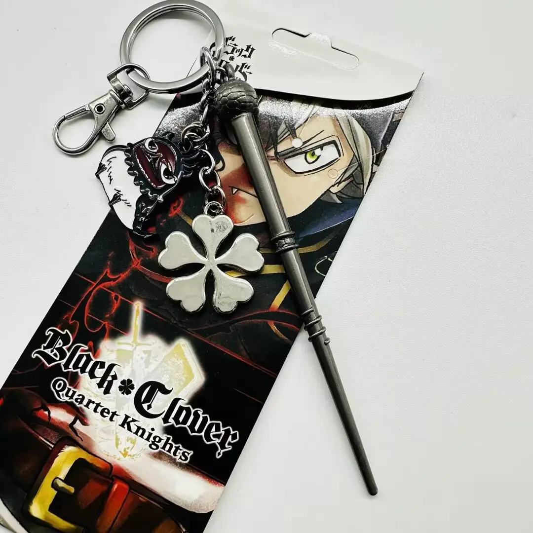 jet,tags,forte,beads,Black Clover Asta Metal Keychain, Demon Slayer Sword Pendant + Black Bull Squad Emblem Badge + Asta Figure Key Ring, Anime Backpack Charm, Manga Cosplay Collectible Gift for Black Clover Fans,Multicolor,Bling