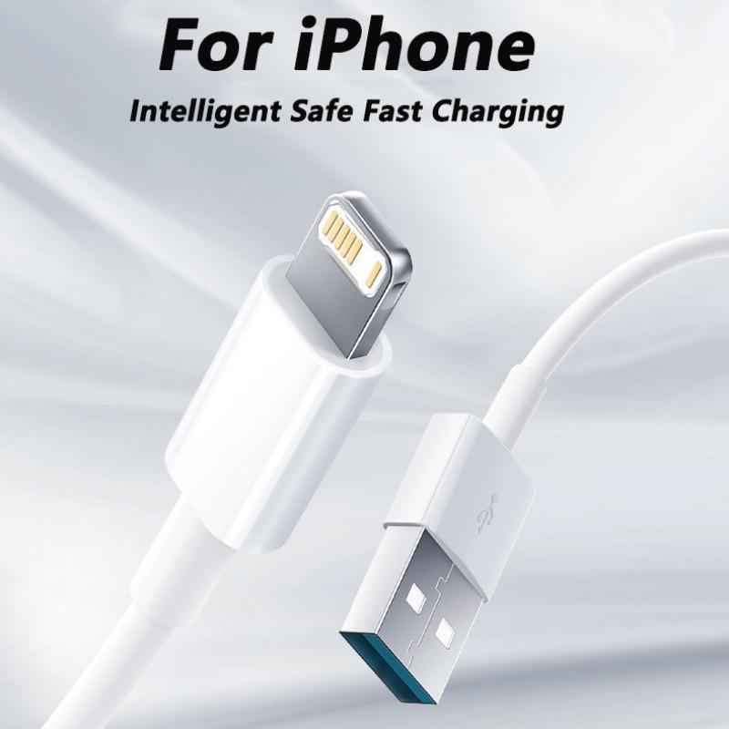 USB Fast Charging Cable, Lightning Connector, Lightning Cord, Durable Charging Cable Compatible with iPhone 14/13/12/11 Pro Max/X/XR/XS/7/8/14 Plus, Phone Accessories, Cellphone, Electronic