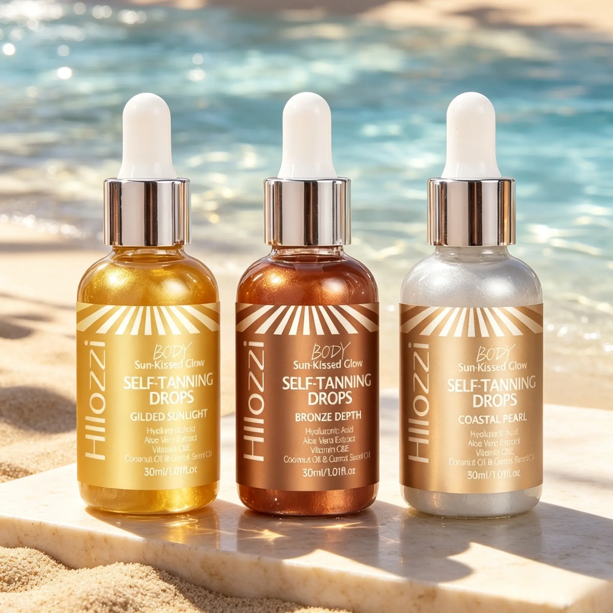 Hydrating self-tan serum for full body and face with mild gradual color, long-lasting moisture from coconut oil and aloe. Mix with body lotion to adjust shade, delivers sheer natural bronze glow all year long.