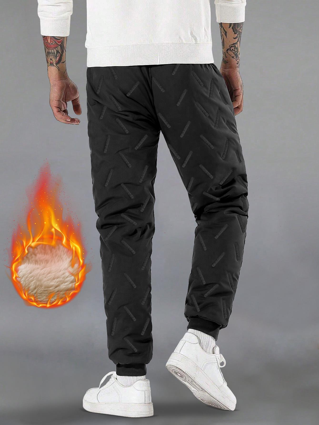 Men's 2-pack Winter Thick Lamb Fleece Warm Cotton Pants Loose ankle binding windproof and cold proof casual sports sweatpants Oversized and plush thick outdoor commuting warm pants