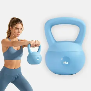 Home Workout Soft Kettle Bell 10LB 15LB 20LB, Vinyl Safe Weight Kettlebell for Full Body Muscle Building Training