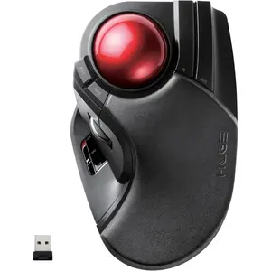 HUGE Trackball, 2.4GHz  USB, Index Finger Control, Customizable 8-Button, Large Soft Palm Rest, 52mm Ball, Windows PC  (M-HT1DRBK)