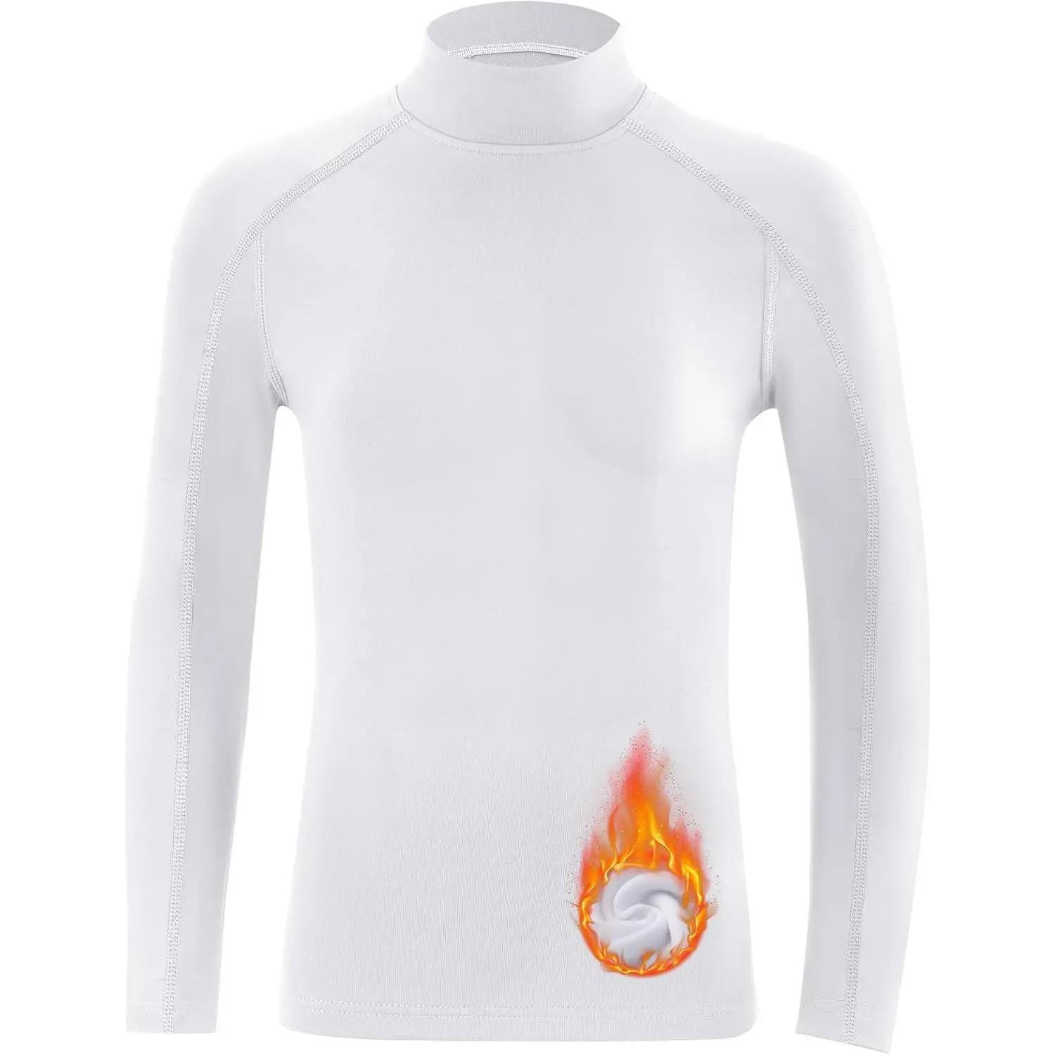 Youth Boys' Thermal Compression Shirt Mock Neck Long Sleeve Fleece Lined Base Layer Football Baseball Undershirt