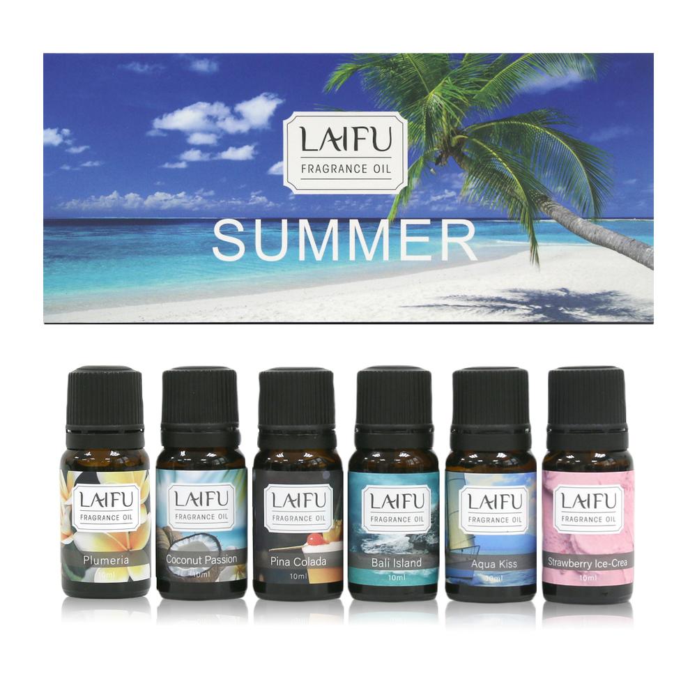 Summer Essential Oils Set, 6x10ML, Tropical Scents, Diffuser, Aromatherapy, Candle Making