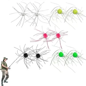 10 Pack Fuzzy Dice Fishing Lure, Dice Baits Bass Fishing, Tumbleweed Lure, Used to Attract Catfish and Bass in Streams, with Tentacles, Bright Freshwater Silicone Soft Bait