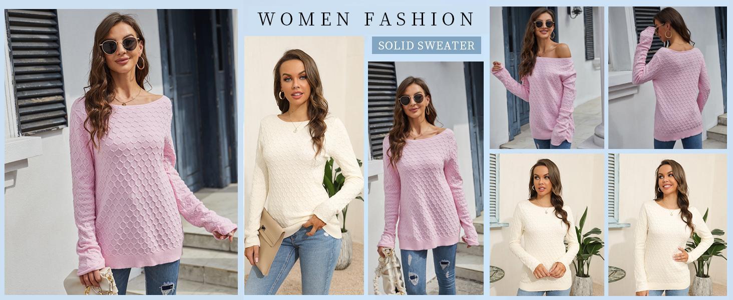PASLTER Women Autumn Winter Colorblock Pullover Sweaters Round Neck Striped Slim Fitting Knitwear Tops Crewneck Womenswear