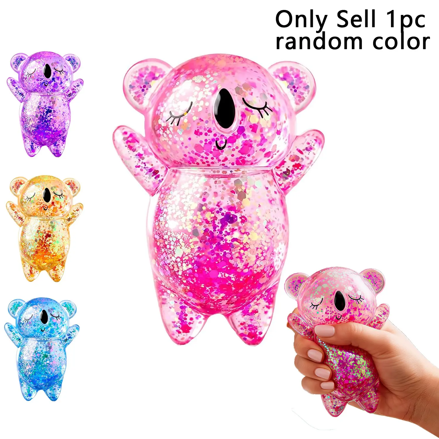 Koala Glitter Squishy, Cute Squishy, Soft Stress Relief Toy, Ideal for Sensory Play, Unisex Model 2411xy08, Perfect for Kids' Fun Activities