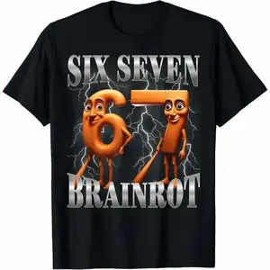 100% Premium Cotton graphic tees Humorous Italian Brainrot Tung Tung Sahur Six Seven Meme T-Shirt