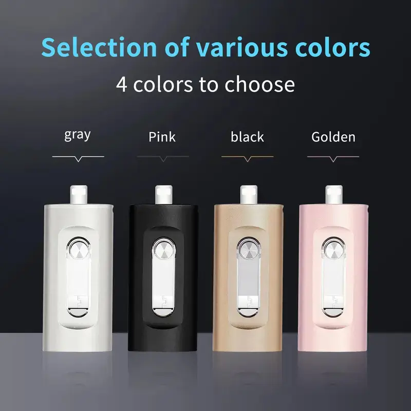 4 in 1 USB 3.0 Flash Drive for iPhone Type-C, 64GB-1TB, OTG Pen Drive, Micro USB Stick, iOS Android OTG Type C, USB Thumb Drive