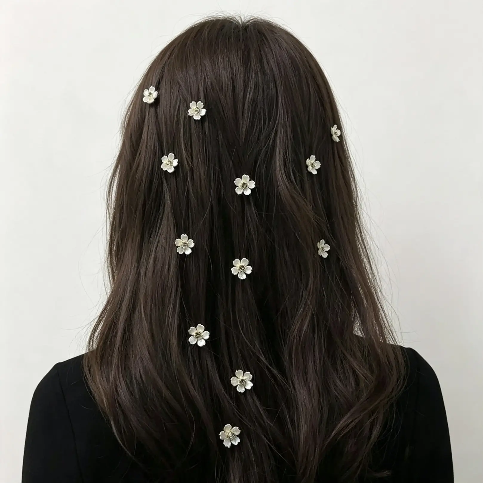 10pcs Rhinestone Flower Decor Metal Hair Clip, Cute Mini Floral Design Metal Hair Clip, Fashion Hair Accessories For Girls & Women