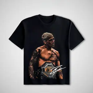 🥊🔥[100% Cotton][Viral TikTok Shirt]UFC Fighters Collection Inspired Graphic T-Shirt Unisex MMA Fight Night Streetwear Tee Vintage UFC Champions Sports Fan Gift Casual Short Sleeve Top for Men Women
