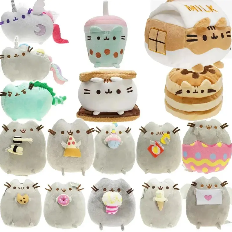 Simulated Cat Doll Plush Toy Anime Cat Soft Home Decoration Tabletop Bedroom Decoration Kids Toy Series Accessories Gifts/
