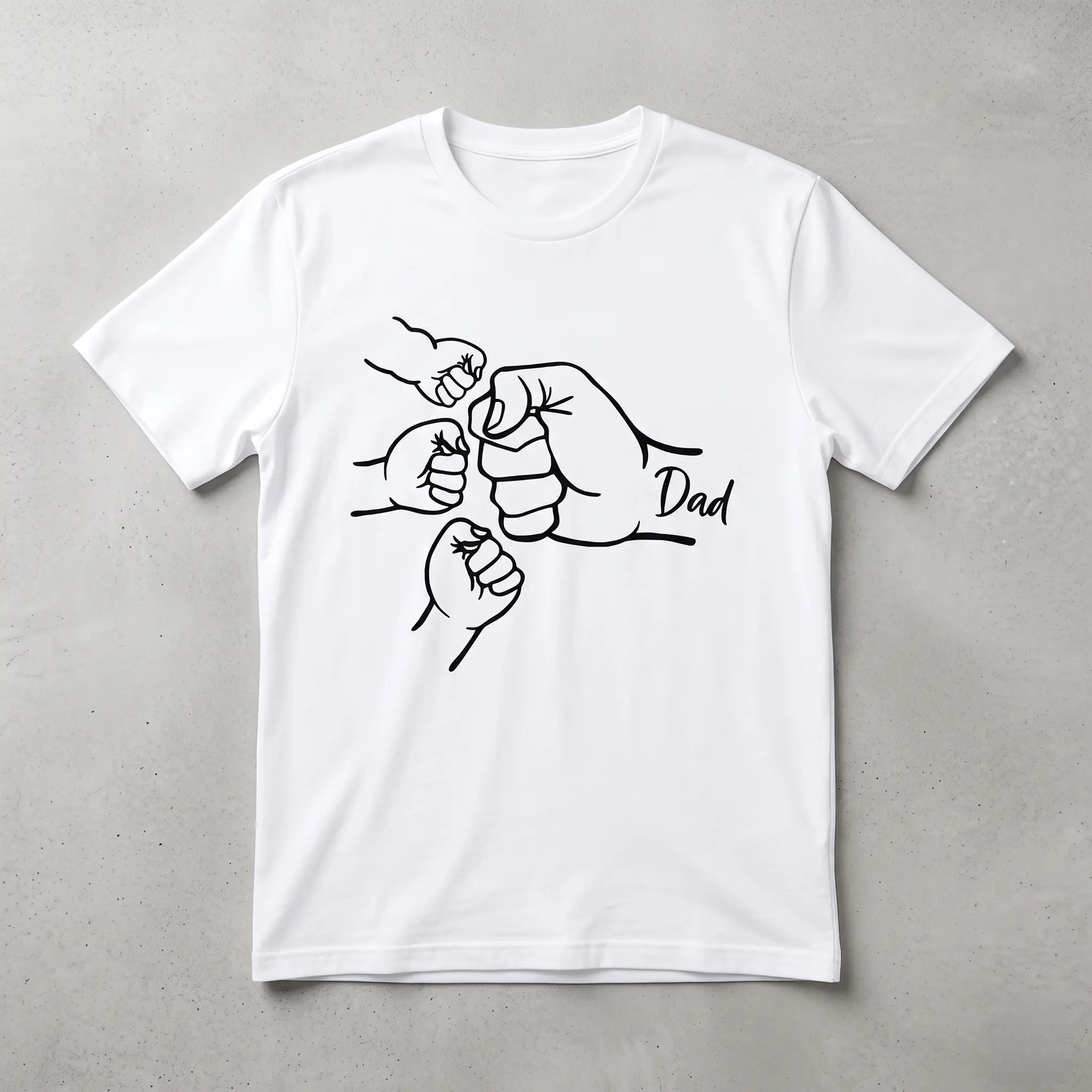 Men's Casual Streetwear T-Shirt, Dad of 3 Fist Bump 100% Cotton Digital Print, Father's Day Gift Apparel, Domestic Shipping, Tshirt