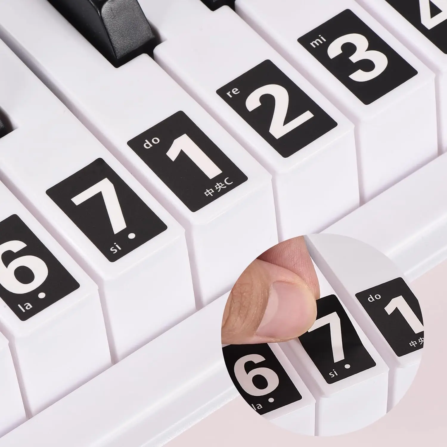 Keyboard Stickers for 88/61/54 Keys, Pre-Cut and Fit Each Key, Self-Adhesive Multicolor Removable Music Learning Tool for Piano Beginners