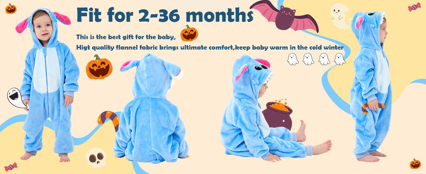 (New)Unisex Baby Animal Onesie Pajamas,Infant Flannel Halloween Cosplay Costume, Toddler Christmas Homewear/Sleepwear