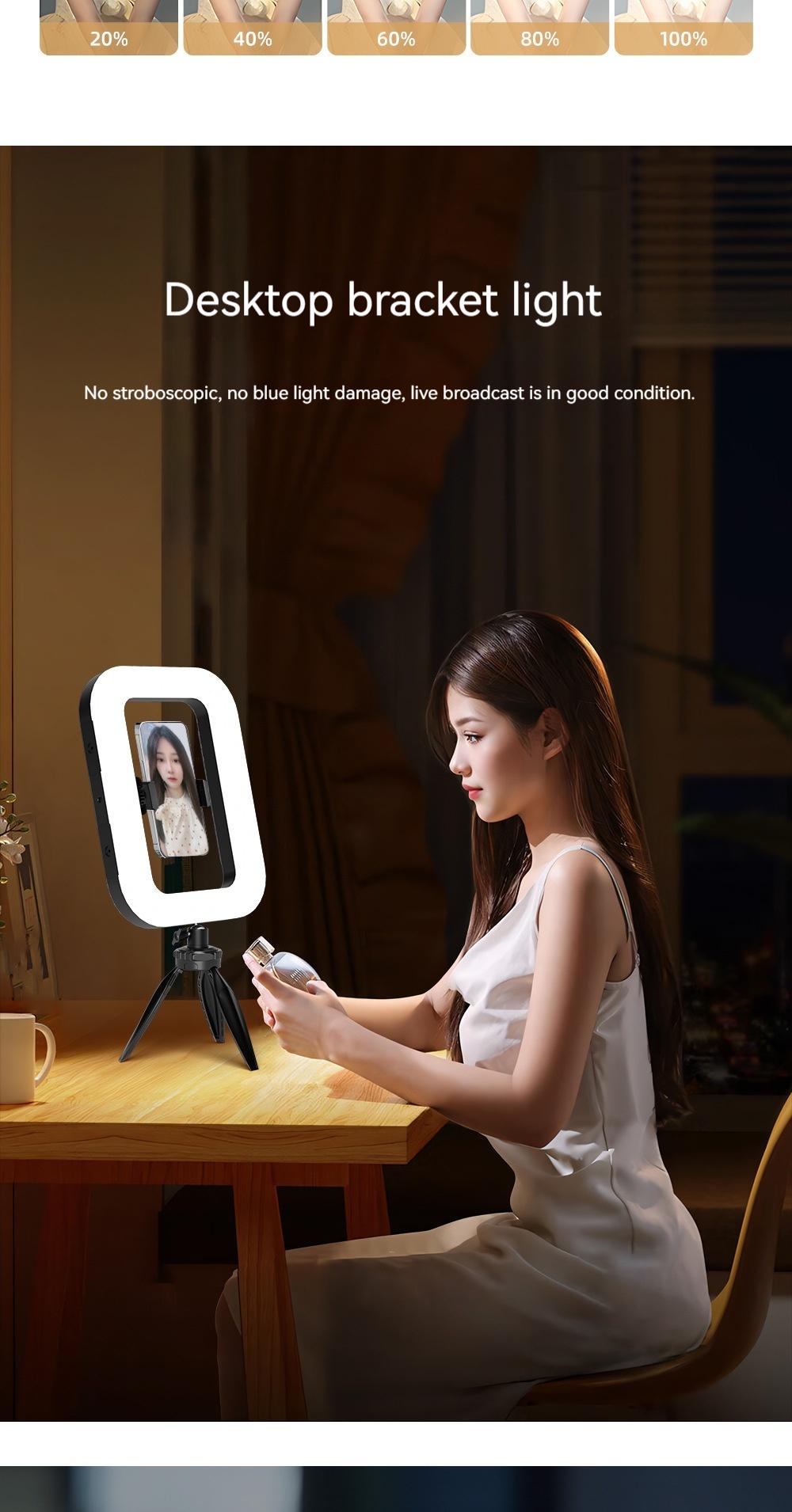 New Handheld LED Rechargeable Fill Light Portable Mobile Phone Live Broadcast Photography Desktop Selfie Light